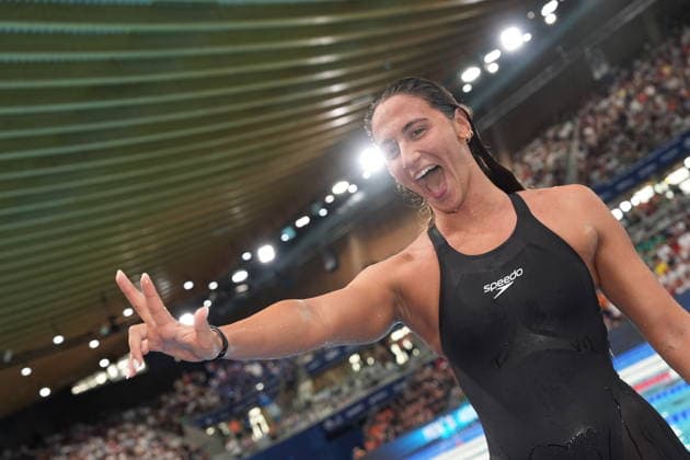 Simona Quadarella win gold medal in the Women s 400m freestyle at the Swimming European Aquatics Championships Paris 2026, Paris, August 16, 2026  Copyright: xGianxMattiaxD™alberto LaPressex