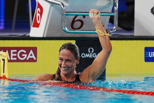 Simona Quadarella win gold medal in the Women s 400m freestyle at the Swimming European Aquatics Championships Paris 2026, Paris, August 16, 2026  Copyright: xGianxMattiaxD™alberto LaPressex