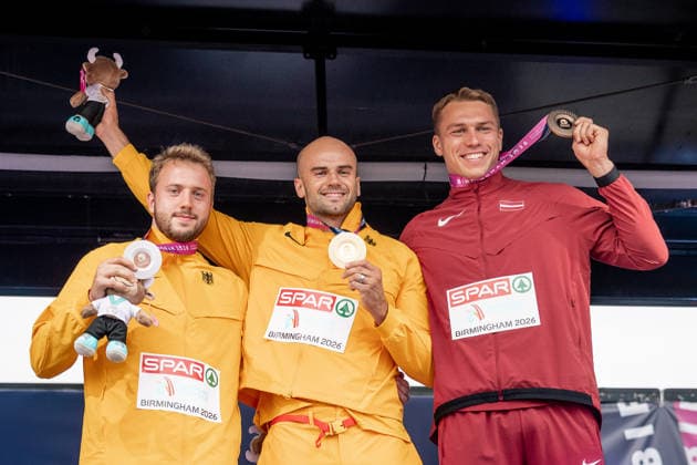 Nick Thumm, VfB Stuttgart, Men s Javelin Throw; Julian Weber, USC Mainz, Men s Javelin Throw; GBR, Track and Field, Athletics, 2026 European Athletics Championships, 2026 European Track and Field Championships, Birmingham 2026, August 16, 2026, GBR, Track and Field, Athletics, 2026 European Athletics Championships, 2026 European Track and Field Championships, Birmingham 2026, August 16, 2026, Birmingham Copyright: xStefanxMayerx EP_SMR