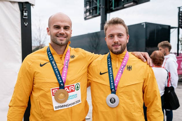 Nick Thumm, VfB Stuttgart, Men s Javelin Throw; Julian Weber, USC Mainz, Men s Javelin Throw; GBR, Track and Field, Athletics, 2026 European Athletics Championships, 2026 European Track and Field Championships, Birmingham 2026, August 16, 2026, GBR, Track and Field, Athletics, 2026 European Athletics Championships, 2026 European Track and Field Championships, Birmingham 2026, August 16, 2026, Birmingham Copyright: xStefanxMayerx EP_SMR