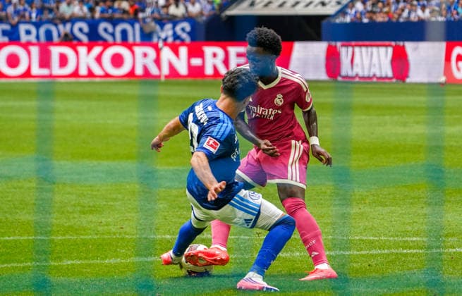 Germany Soccer Friendly Matches 2026 2027, Friendly Match FC Schalke vs. Real Madrid at VELTINS Arena in Gelsenkirchen, Scoring Chance by Vinicius Junior, Vinicius Junior of Real Madrid, 7 Copyright: xAymanxAlahmedx