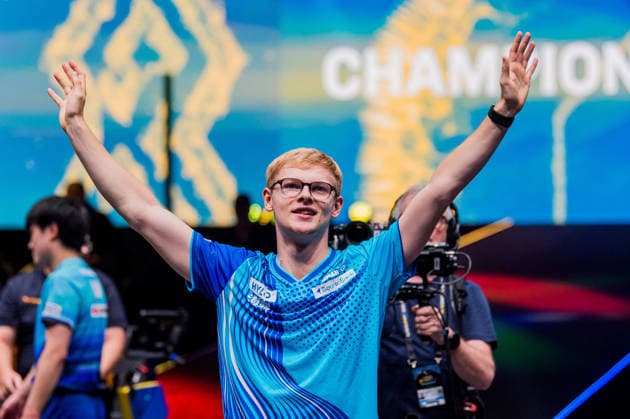August 16, 2026: Felix Lebrun of France celebrates after the men’s singles table tennis final at the WTT Europe Smash on August 16, 2026 in Malmö. Photo by Christian Örnberg, BILDBYRAN COP 166 CO0727 table tennis pingis Europe Smash bbeng celebration  Copyright: CHRISTIANxÖRNBERG BB260816CO004