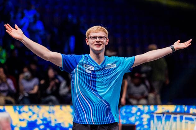 August 16, 2026: Felix Lebrun of France celebrates after the men’s singles table tennis final at the WTT Europe Smash on August 16, 2026 in Malmö. Photo by Christian Örnberg, BILDBYRAN COP 166 CO0727 table tennis pingis Europe Smash bbeng celebration  Copyright: CHRISTIANxÖRNBERG BB260816CO006