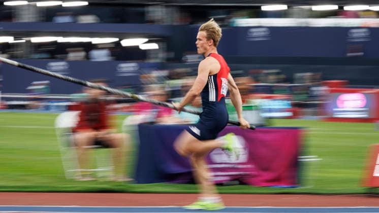 BIRMINGHAM, GREAT BRITAIN - AUGUST 16, 2026: Sondre GUTTORMSEN (NOR Norway) competing during the European Athletics Championships at Alexander Stadium on August 16, 2026 in Birmingham, Great Britain. Great Britain Copyright: xAxelxKohringx