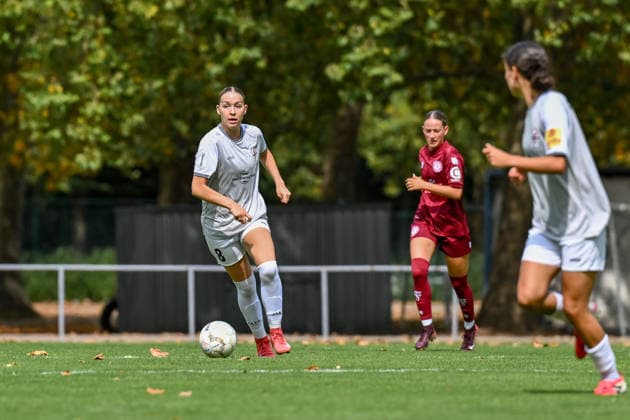 August 16, 2026, Soccer, 2026–2027 DFB Women s Cup Playoffs, Fortuna Cologne vs. SG 99 Andernach; Emelie Hesselbach, 8, Andernach, made her competitive debut