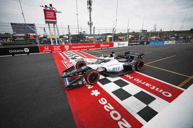 August 16, 2026, Markham, On, Canada: Marcus Ericsson, of Sweden, crosses the finish line to win the 2026 Honda Indy in Markham, Ont., on Sunday, Aug. 16, 2026. Canada News - August 16, 2026  - ZUMAc35_ 20260816_zaf_c35_022 Copyright: xSammyxKoganx