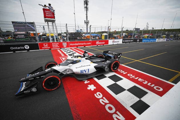 August 16, 2026, Markham, On, Canada: Marcus Ericsson, of Sweden, crosses the finish line to win the 2026 Honda Indy in Markham, Ont., on Sunday, Aug. 16, 2026. Canada News - August 16, 2026  - ZUMAc35_ 20260816_zaf_c35_023 Copyright: xSammyxKoganx
