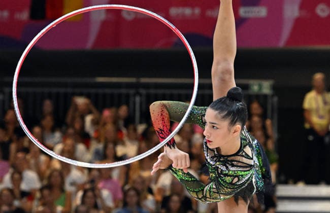 August 16, 2026, xhbx, 2026 Rhythmic Gymnastics World Championships, from left: Sofia Raffaeli (Italy), hoop, Frankfurt am Main
