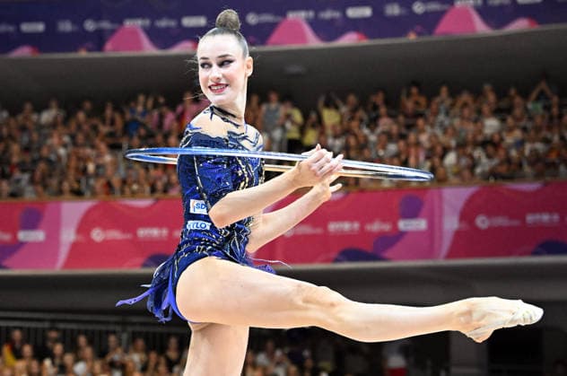 August 16, 2026, xhbx, 2026 Rhythmic Gymnastics World Championships, from left: Darja Varfolomeev (Germany), hoop, Frankfurt am Main