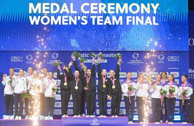 Zagreb, 16th August 2026. Arena Zagreb. 36th European Women s Artistic Gymnastics Championships Team Final. Photo: Ronald Gorsic CROPIX Zagreb Copyright: xxRonaldxGorsicx zenksa_gimnastika_timsko19-160826