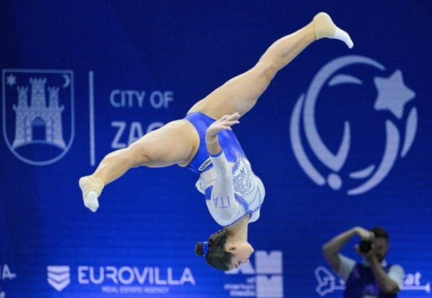 Zagreb, 16th August 2026. Arena Zagreb. 36th European Women s Artistic Gymnastics Championships Team Final. Pictured: Elisa Iorio. Photo: Ronald Gorsic CROPIX Zagreb Copyright: xxRonaldxGorsicx zenska_gimnastika_timsko30-160826