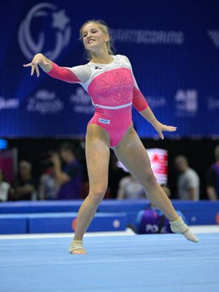 Zagreb, 16th August 2026. Arena Zagreb. 36th European Women s Artistic Gymnastics Championships Team Final. Pictured: Karina Schoenmaier. Photo: Ronald Gorsic CROPIX Zagreb Copyright: xxRonaldxGorsicx zenska_gimnastika_timsko45-160826