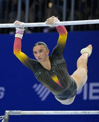 Zagreb, 16th August 2026. Arena Zagreb. 36th European Women s Artistic Gymnastics Championships Team Final. Pictured: Lena Devreker. Photo: Ronald Gorsic CROPIX Zagreb Copyright: xxRonaldxGorsicx zenska_gimnastika_timsko47-160826