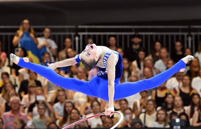 August 16, 2026, xhbx, 2026 Rhythmic Gymnastics World Championships, from left: Taisilia Onofriichuk (Ukraine), hoop, Frankfurt am Main
