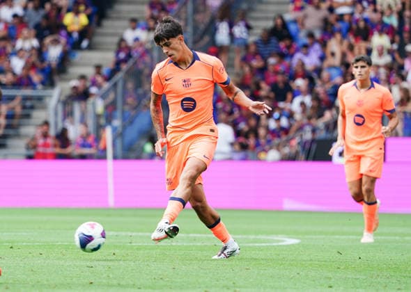August 16, 2026, Switzerland, Basel, St. Jakob Park, Men s Soccer, 2026–2027 Season, Friendly Match: FC Basel vs. FC Barcelona, 2–5, Photo by Marc Bernal, FC Barcelona in action