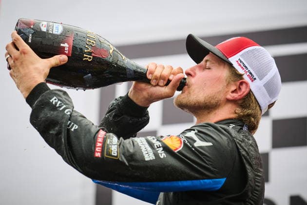August 16, 2026, Markham, On, Canada: Marcus Ericsson, of Sweden, celebrates after winning the 2026 Honda Indy in Markham, Ont., on Sunday, Aug. 16, 2026. Canada News - August 16, 2026  - ZUMAc35_ 20260816_zaf_c35_041 Copyright: xSammyxKoganx