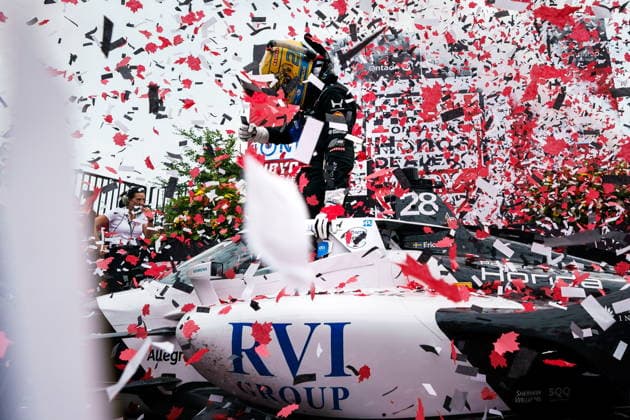 August 16, 2026, Markham, On, Canada: Marcus Ericsson, of Sweden, celebrates after winning the 2026 Honda Indy in Markham, Ont. on Sunday, Aug. 16, 2026. Canada News - August 16, 2026  - ZUMAc35_ 20260816_zaf_c35_047 Copyright: xKeitoxNewmanx