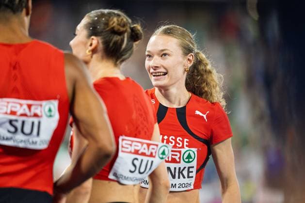 BIRMINGHAM, UNITED KINGDOM - AUGUST 16: Fabienne Hoenke of Switzerland competes in the 4x100m Mixed Relay during the European Athletics Championships in Alexander Stadium on August 16, 2026 in Birmingham, United Kingdom. England United Kingdom Copyright: xBEAUTIFULxSPORTS TobiasxLacknerx