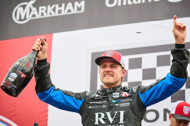 August 16, 2026, Markham, On, Canada: Marcus Ericsson, of Sweden, celebrates after winning the 2026 Honda Indy in Markham, Ont., on Sunday, Aug. 16, 2026. Canada News - August 16, 2026  - ZUMAc35_ 20260816_zaf_c35_052 Copyright: xSammyxKoganx