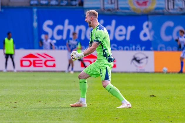 German 3rd Division, 2026–2027 Season, August 16, 2026, Matchday 2, FC Hansa Rostock vs. Waldhof Mannheim, Ostseestadion. Celebrations after the goal that tied the score at 3–3 for FC Hansa Rostock, scored by Florian Carstens (FC Hansa Rostock, No. 17) and Luca Unbehaun (FC Hansa Rostock, No. 1). Copyright: xMichellexLukax