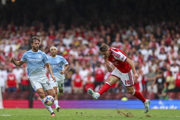 CARDIFF, WALES, AUG 16: Viktor Gyökeres of Arsenal during the FA Community Shield match between Arsenal and Manchester City at the Millennium Stadium in Cardiff, Wales on 16th of August (photo by Qian Jun Sports Press Photo) Copyright: xQianxJun SportsxPressxPhotox Sportspressphoto_SPR209563