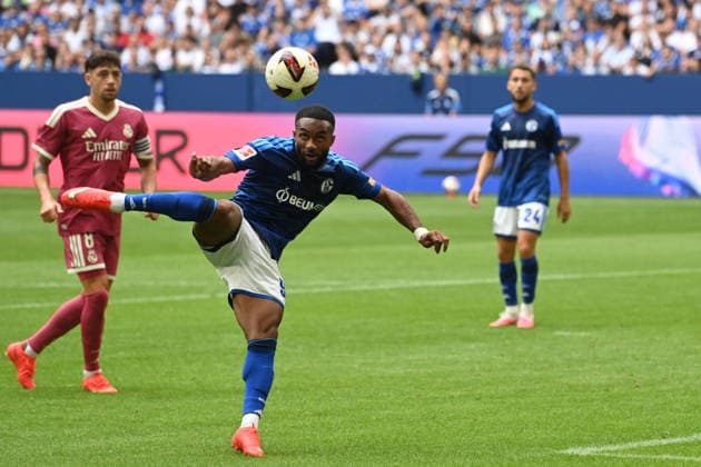Moussa SYLLA GE Action, Scoring Opportunity, Soccer Friendly Match: FC Schalke 04 vs. Real Madrid on August 16, 2026, at the Veltins Arena in Gelsenkirchen, Germany. DFL regulations prohibit any use of photographs as image sequences and or quasi-video. Â