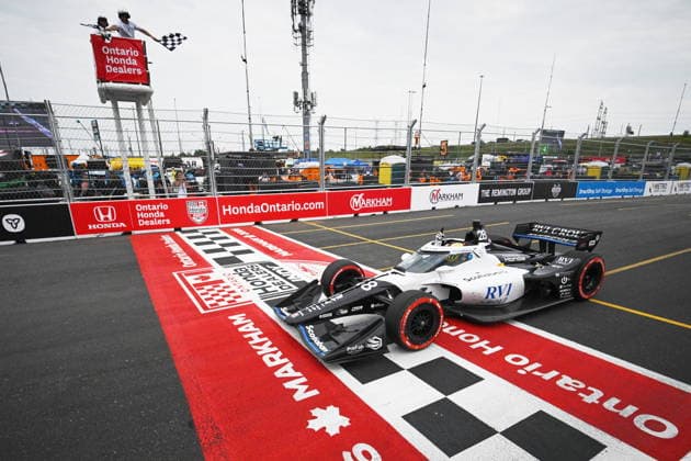 August 16, 2026, Markham, On, Canada: Marcus Ericsson, of Sweden, crosses the finish line to win the 2026 Honda Indy in Markham, Ont., on Sunday, Aug. 16, 2026. Canada News - August 16, 2026  - ZUMAc35_ 20260816_zaf_c35_062 Copyright: xSammyxKoganx