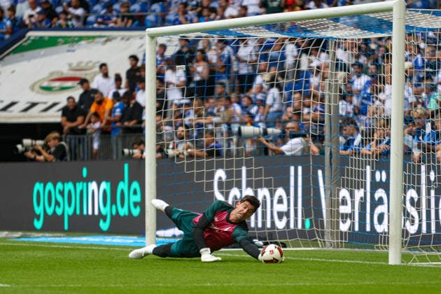 August 16, 2026, GER, Soccer, Men s, Friendly, 2026–2027 Season, FC Schalke 04 vs. Real Madrid CF, Thibaut Courtois (RMA) in action with the ball, individual play Copyright: xSvenxHanischx