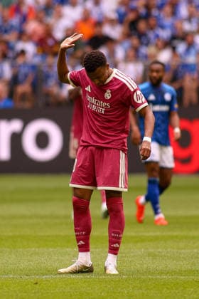 August 16, 2026, GER, Soccer, Men s, Friendly, 2026–2027 Season, FC Schalke 04 vs. Real Madrid CF, Kylian Mbappé (RMA) gesturing, gestures Copyright: xSvenxHanischx