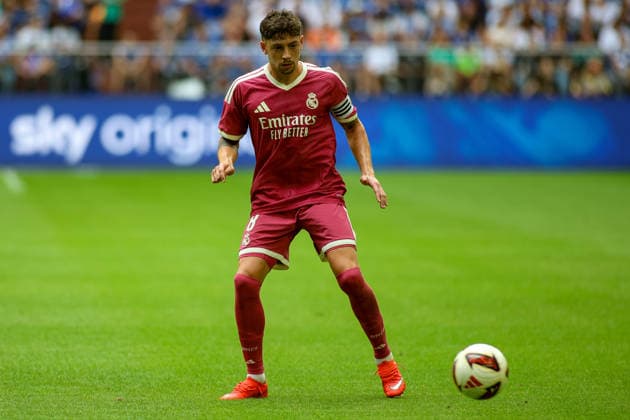 August 16, 2026, GER, Soccer, Men s, Friendly, 2026–2027 Season, FC Schalke 04 vs. Real Madrid CF, Federico Valverde (RMA) in action with the ball, individual play Copyright: xSvenxHanischx