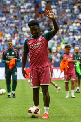 August 16, 2026, GER, Soccer, Men s, Friendly Match, 2026–2027 Season, FC Schalke 04 vs. Real Madrid CF, Vinicius Junior (RMA) gesturing, gestures Copyright: xSvenxHanischx