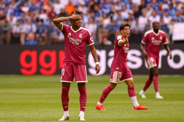August 16, 2026, GER, Soccer, Men s, Friendly, 2026–2027 Season, FC Schalke 04 vs. Real Madrid CF, Kylian Mbappé (RMA) gesturing, gestures Copyright: xSvenxHanischx