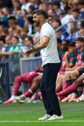 August 16, 2026, GER, Soccer, Men s, Friendly, 2026–2027 Season, FC Schalke 04 vs. Real Madrid CF, Coach Miron Muslic, S04 gesturing, gestures Copyright: xSvenxHanischx