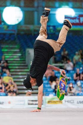 World Freestyle Skateboarding Championships - Finals 2026. Germany - Kassel, 16.08.2026 Marcio Torres from Brazil during the Men Pro finals as the third and final day of the World Freestyle Skateboarding Championships brings together freestyle skateboarding, urban culture, art, music and lifestyle at Messe Kassel. The event features international skateboarding competitions alongside graffiti, live music, BMX, workshops, exhibitions and other elements of the global freestyle and street culture community. Hesse