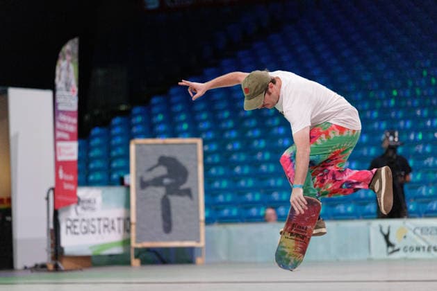 World Freestyle Skateboarding Championships - Finals 2026. Germany - Kassel, 16.08.2026 Bryce Noe from the USA during the Men Pro finals as the third and final day of the World Freestyle Skateboarding Championships brings together freestyle skateboarding, urban culture, art, music and lifestyle at Messe Kassel. The event features international skateboarding competitions alongside graffiti, live music, BMX, workshops, exhibitions and other elements of the global freestyle and street culture community. Hesse