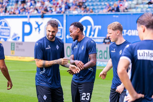 German 3rd Division, 2026–2027 Season, August 16, 2026, Matchday 2, FC Hansa Rostock vs. Waldhof Mannheim, Ostseestadion Mickels, Leroy Waldhof Mannheim, 23, Gregorio, Goncalo Waldhof Mannheim, 9 Copyright: xMichellexLukax