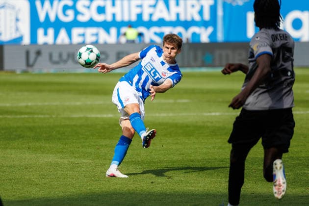 Florian Bohnert, Rostock, GER; FC Hansa Rostock vs. SV Waldhof Mannheim; Soccer; Men; 3rd Division; Matchday 2; 2026–2027 Season; August 16, 2026; Rostock Ostseestadion, Mecklenburg-Western Pomerania, Germany