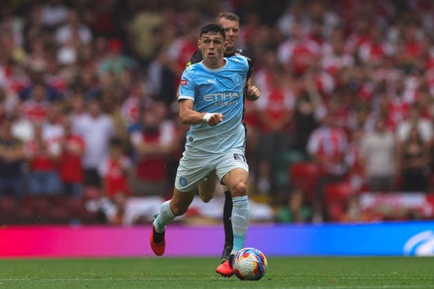 Arsenal v Manchester City, FA Community Shield Phil Foden (47) of Manchester City during the FA Community Shield match between Arsenal and Manchester City at Principality Stadium, Cardiff, UK on 16 August 2026. Editorial use only DataCo restrictions apply See www.football-dataco.com , Copyright: xNigelxKeenex PSI-24687-0074