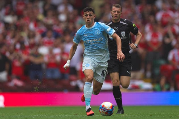 Arsenal v Manchester City, FA Community Shield Phil Foden (47) of Manchester City during the FA Community Shield match between Arsenal and Manchester City at Principality Stadium, Cardiff, UK on 16 August 2026. Editorial use only DataCo restrictions apply See www.football-dataco.com , Copyright: xNigelxKeenex PSI-24687-0075