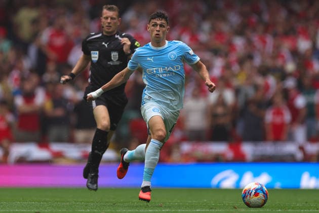 Arsenal v Manchester City, FA Community Shield Phil Foden (47) of Manchester City during the FA Community Shield match between Arsenal and Manchester City at Principality Stadium, Cardiff, UK on 16 August 2026. Editorial use only DataCo restrictions apply See www.football-dataco.com , Copyright: xNigelxKeenex PSI-24687-0076