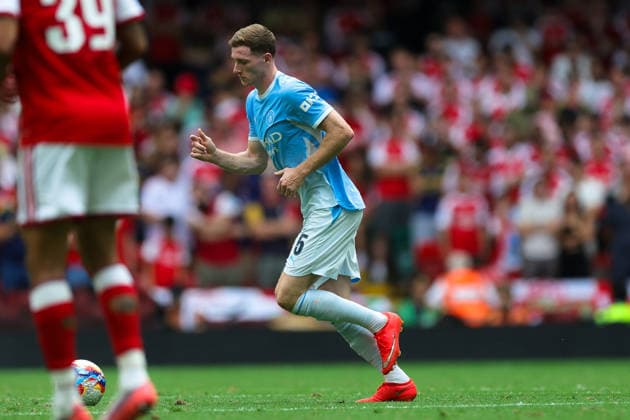 Arsenal v Manchester City, FA Community Shield Elliot Anderson (5) of Manchester City during the FA Community Shield match between Arsenal and Manchester City at Principality Stadium, Cardiff, UK on 16 August 2026. Editorial use only DataCo restrictions apply See www.football-dataco.com , Copyright: xNigelxKeenex PSI-24687-0091