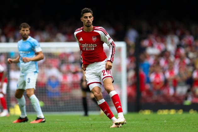 Arsenal v Manchester City, FA Community Shield Kai Havertz (29) of Arsenal during the FA Community Shield match between Arsenal and Manchester City at Principality Stadium, Cardiff, UK on 16 August 2026. Editorial use only DataCo restrictions apply See www.football-dataco.com , Copyright: xNigelxKeenex PSI-24687-0096
