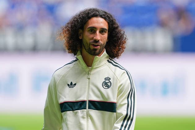 August 16, 2026, xydrx, Men s, Soccer, Friendly Match, FC Schalke 04 vs. Real Madrid, 2026–2027 Season, Veltins Arena, Marc Cucurella (Real Madrid), 17 DFB regulations prohibit any use of photographs as image sequences and or quasi-video Copyright: HMBxMedia YannisxDreimann