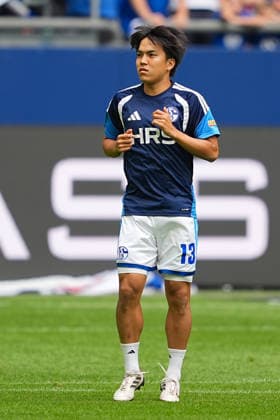 August 16, 2026, xydrx, Men s, Soccer, Friendly Match, FC Schalke 04 vs. Real Madrid, 2026–2027 Season, Veltins Arena, Satoshi Tanaka, FC Schalke 04, 13. DFB regulations prohibit any use of photographs as image sequences and or quasi-video Copyright: HMBxMedia YannisxDreimann