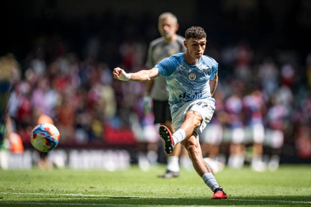 RECORD DATE NOT STATED 16th August 2026; Millennium Stadium, Cardiff, Wales; Community Shield Football, Arsenal versus Manchester City; Phil Foden of Manchester City during the pre-match warm-up GodfreyxPitt