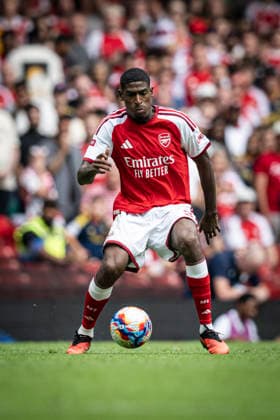 RECORD DATE NOT STATED 16th August 2026; Millennium Stadium, Cardiff, Wales; Community Shield Football, Arsenal versus Manchester City; Cristhian Mosquera of Arsenal on the ball GodfreyxPitt