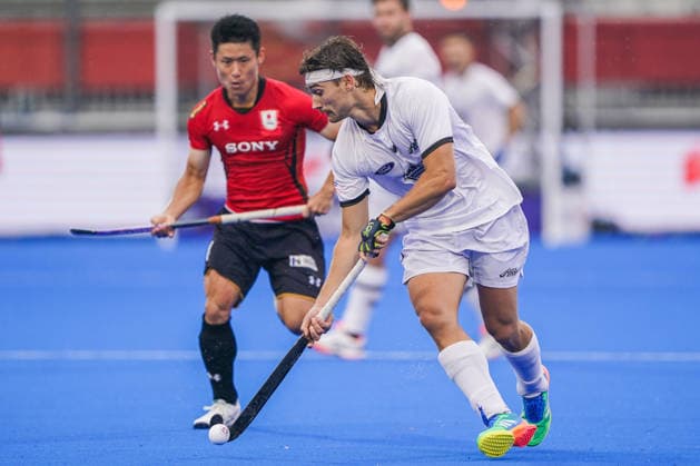 2026-08-18 Japan v New Zealand - FIH Hockey World Cup AMSTELVEEN, NETHERLANDS - AUGUST 18: Koji Yamasaki of Japan, Isaac Houlbrooke of New Zealand during the FIH Hockey World Cup match between Japan and New Zealand at Wagener Stadion on August 18, 2026 in Amstelveen, Netherlands. Amstelveen Wagener Stadion Netherlands Content not available for redistribution in The Netherlands directly or indirectly through any third parties. Copyright: xAndrexWeeningx