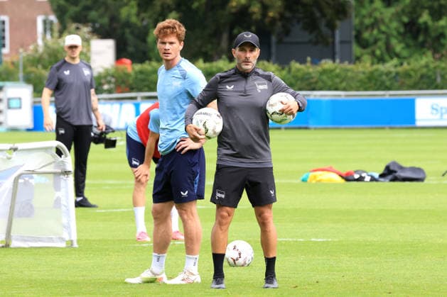August 18, 2026, Germany, Soccer, 2. Bundesliga, 2026–2027 Season, Sportforum, Hertha BSC, Head Coach Stefan Leitl leading Hertha BSC Berlin in training, Sebastian Groenning, Hertha BSC Berlin, August 17, 2nd Division; DFB and DFL regulations prohibit any use of photographs as image sequences and or quasi-video; Berlin Sportforum, Berlin, Germany Copyright: xNordphotox xEnglerx