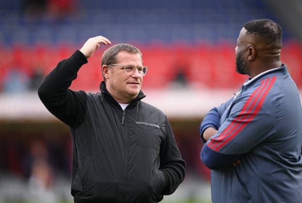Soccer Friendly Match 1, Bundesliga 2026–2027, August 18, 2026, 1. FC Heidenheim vs. FC Bayern Munich; Sporting Director Max Eberl (left), FC Bayern Munich