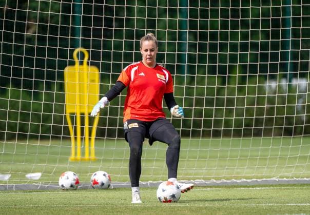 Soccer, Women, 2026–2027 Season, Google Pixel Women s Bundesliga, 1. FC Union Berlin, Practice, Goalkeeper Cara Bösl, 1. FC Union Women s Team, August 18, 2026, Copyright: xMatthiasxKochx